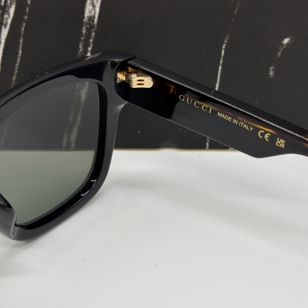NEW GG1670SK 001 GUCCI SUNGLASSES BLACK HAVANA GREY UNISEX EYEWEAR GUCCI - Picture 11 of 12
